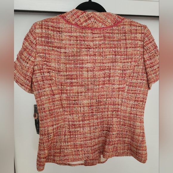 Anne Klein Orange Tweed Blazer NWT Size 8 - Picture 5 of 7
